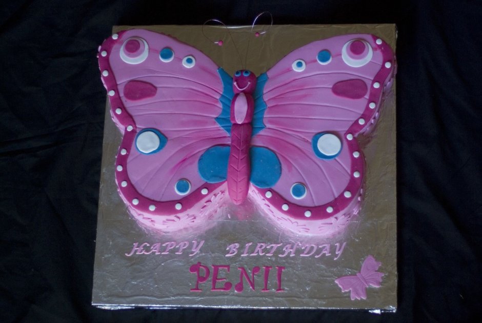 Торт в виде бабочки для девочки