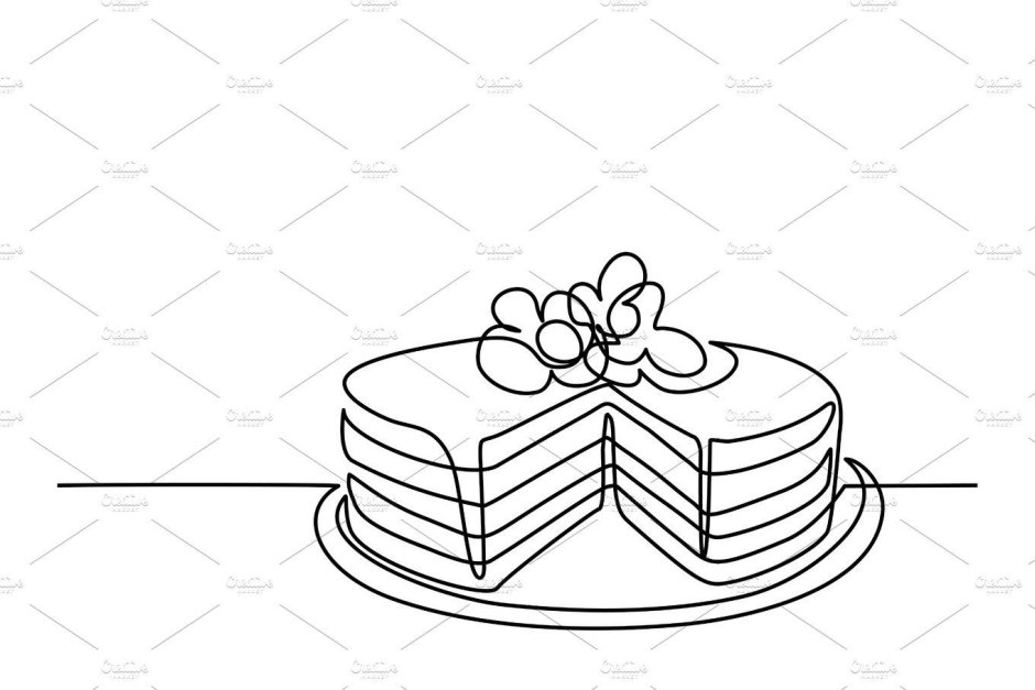 Торт непрерывной линией
