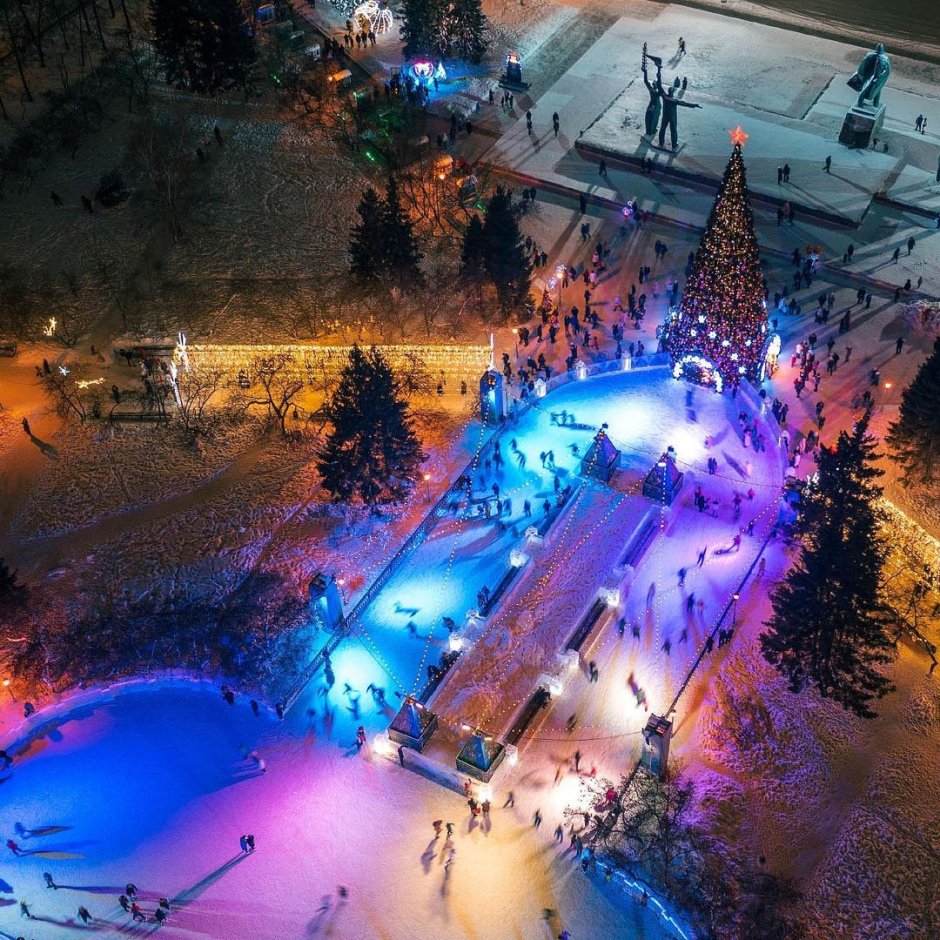 Площадь Ленина Новосибирск зима 2021