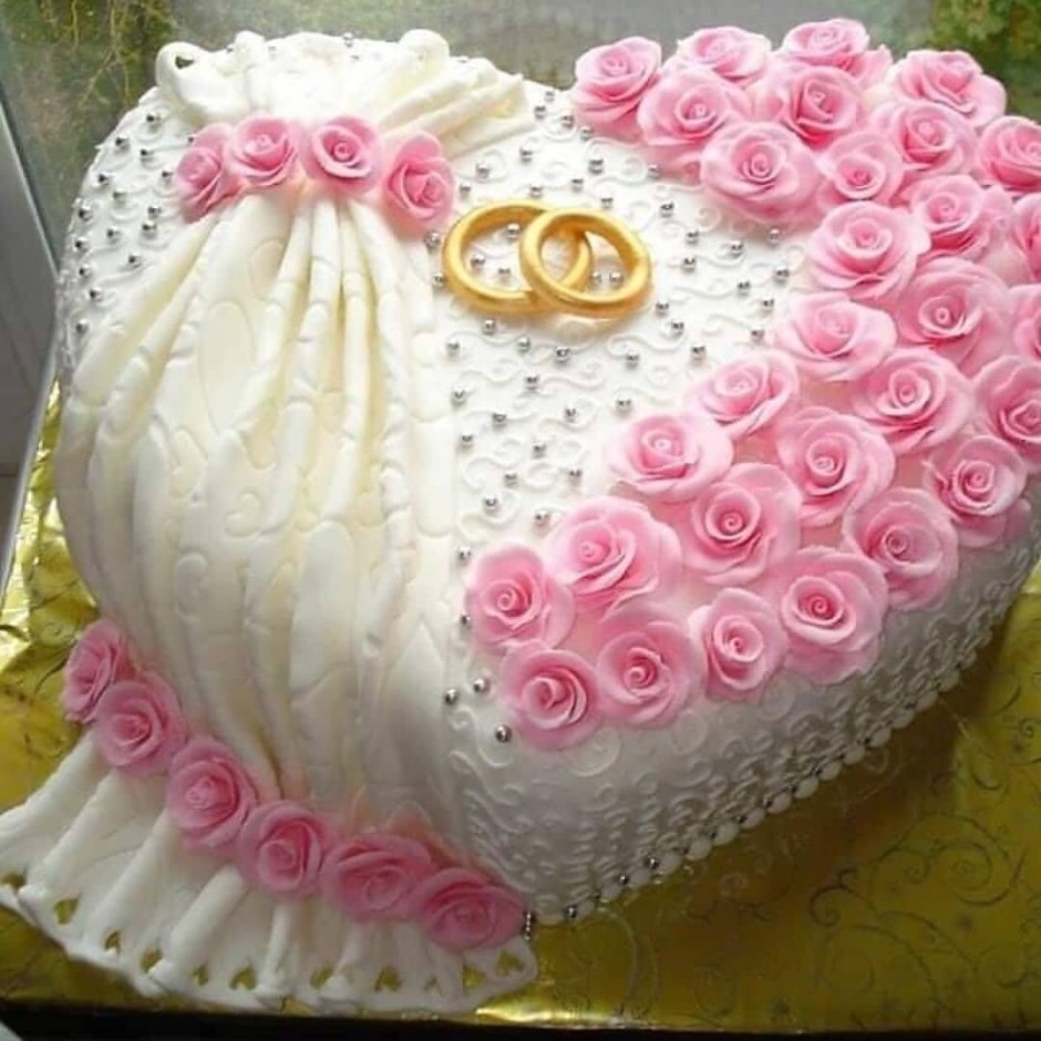 Кремовый торт на юбилей свадьбы