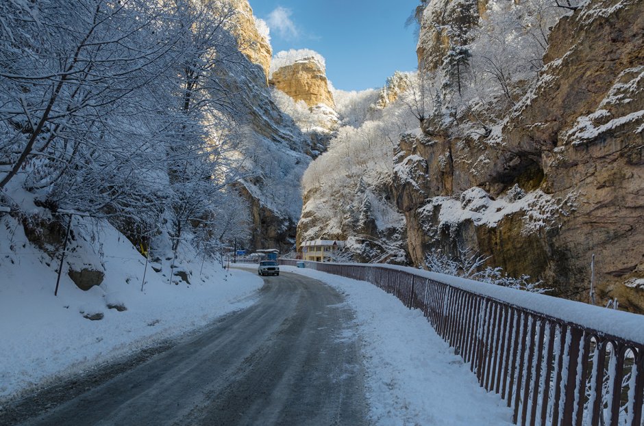 Черекская теснина Кабардино Балкария зимой
