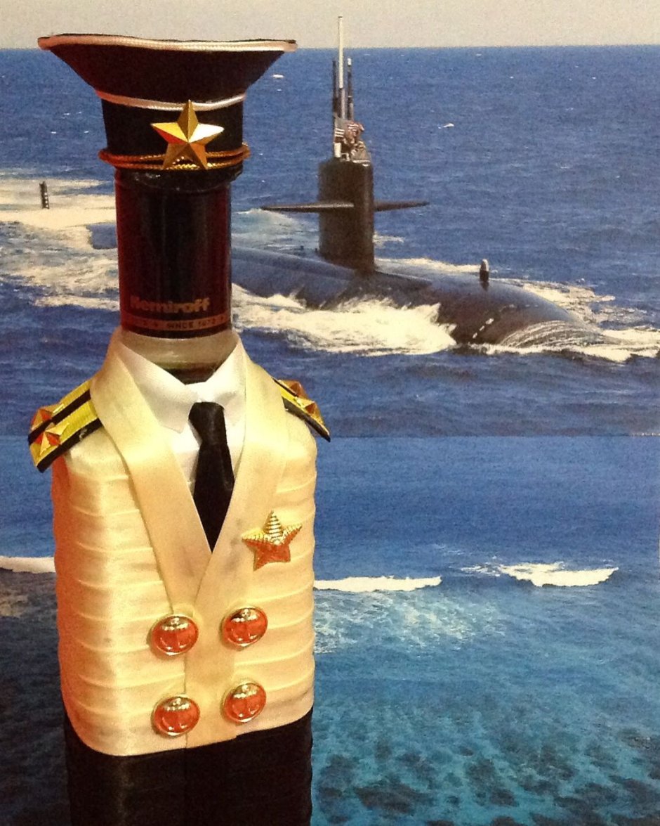 Украшение бутылки для моряка