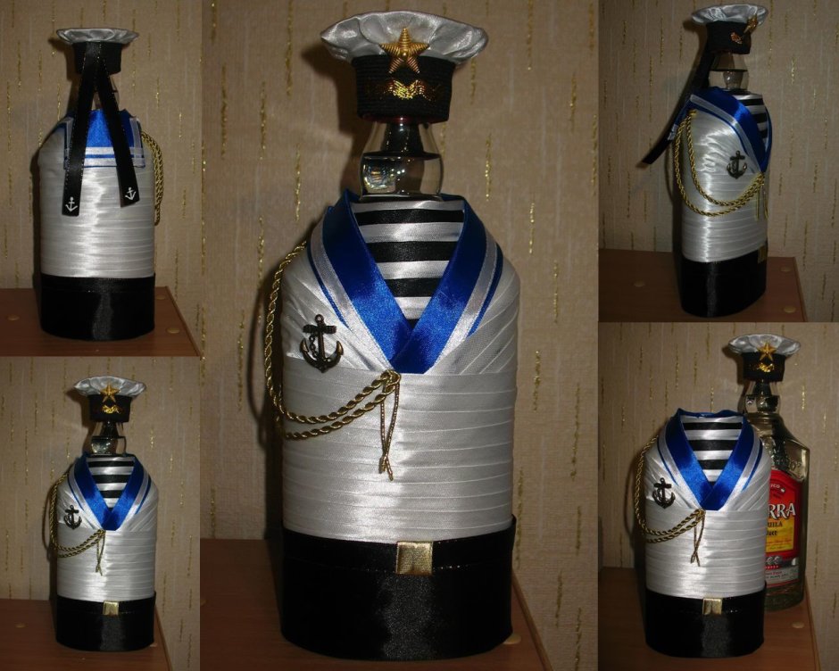 Бутылка лентами моряк