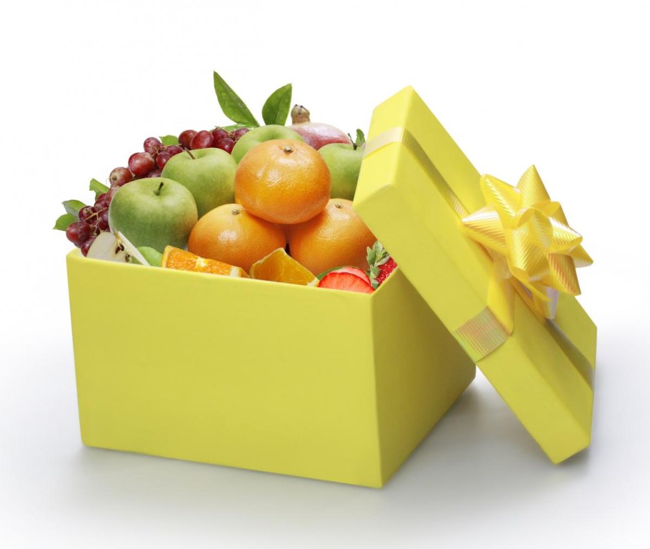Коробка с изображением фруктов