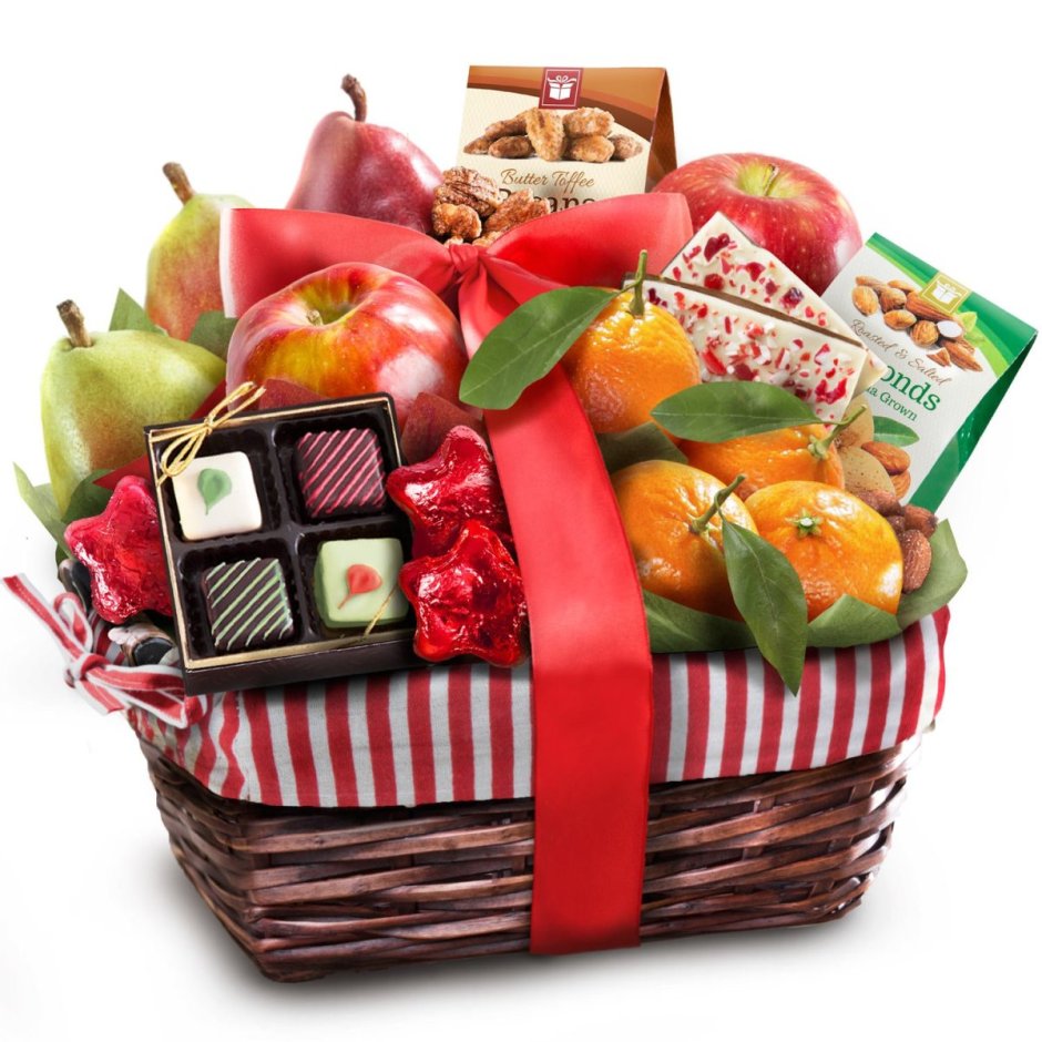 Корзина с фруктами и сладостями в подарок