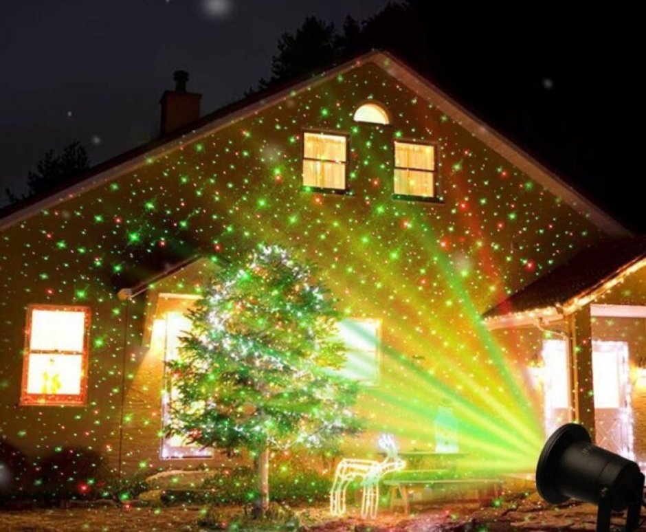 Уличный новогодний лазерный проектор Christmas Light, точки