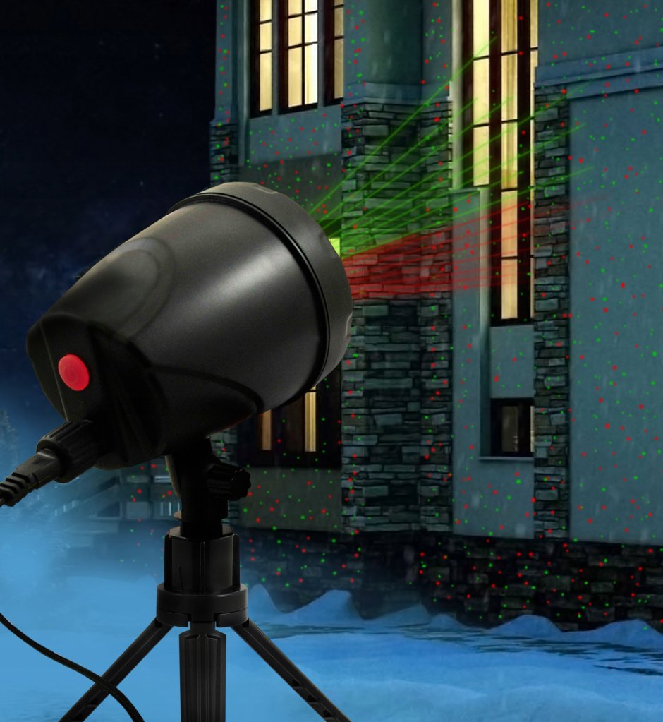 Лазерный проектор "Звездный дождь", уличный, черный