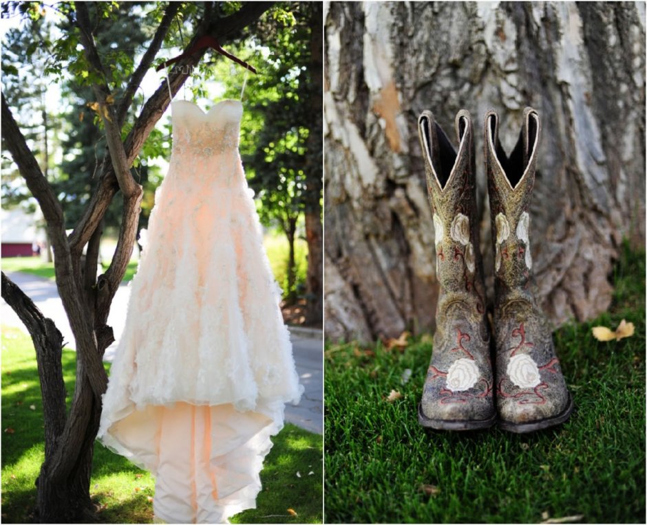 Свадебное платье с ботинками