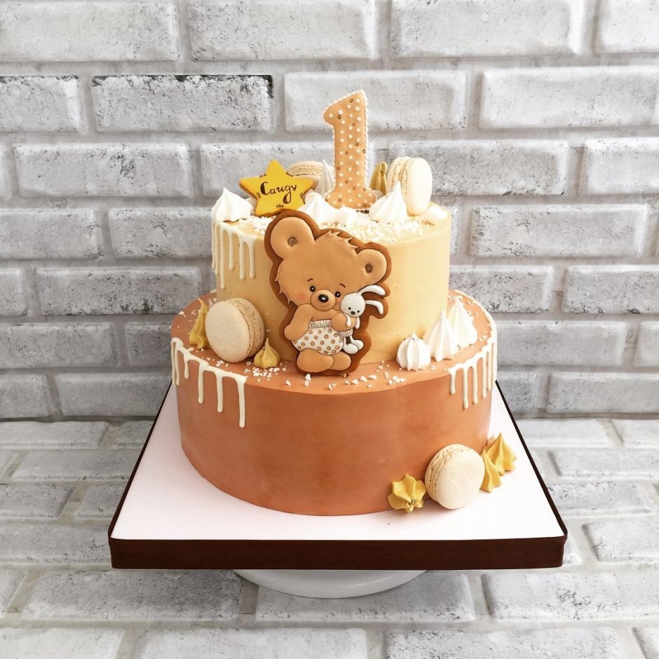 Детский торт с медвежонком