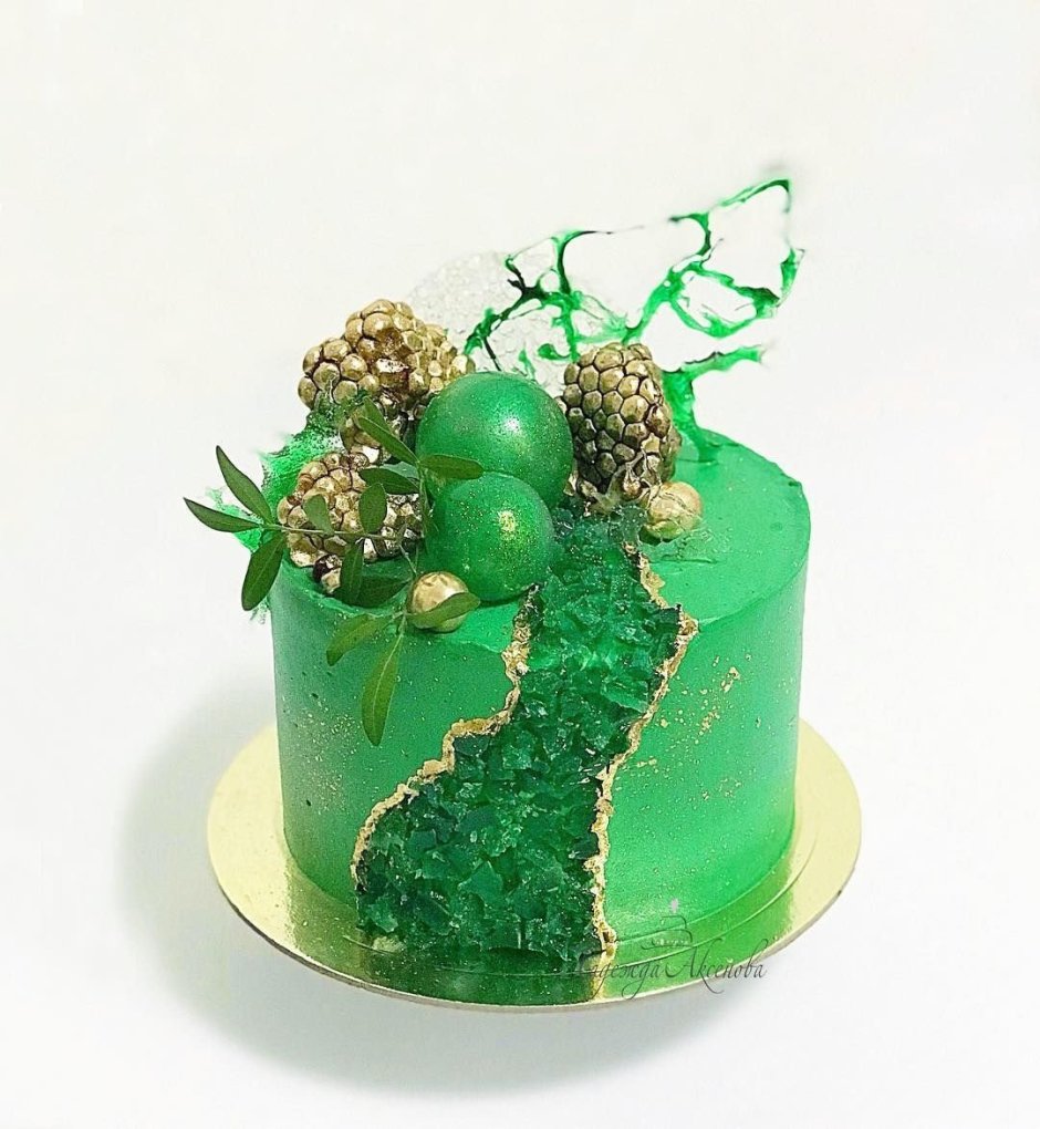 Украшение зеленого торта