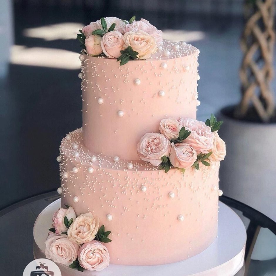 Нежный торт на свадьбу одноярусный