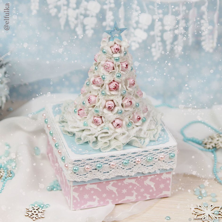 Коробочка с елкой новогодней Юлии Шутеговой