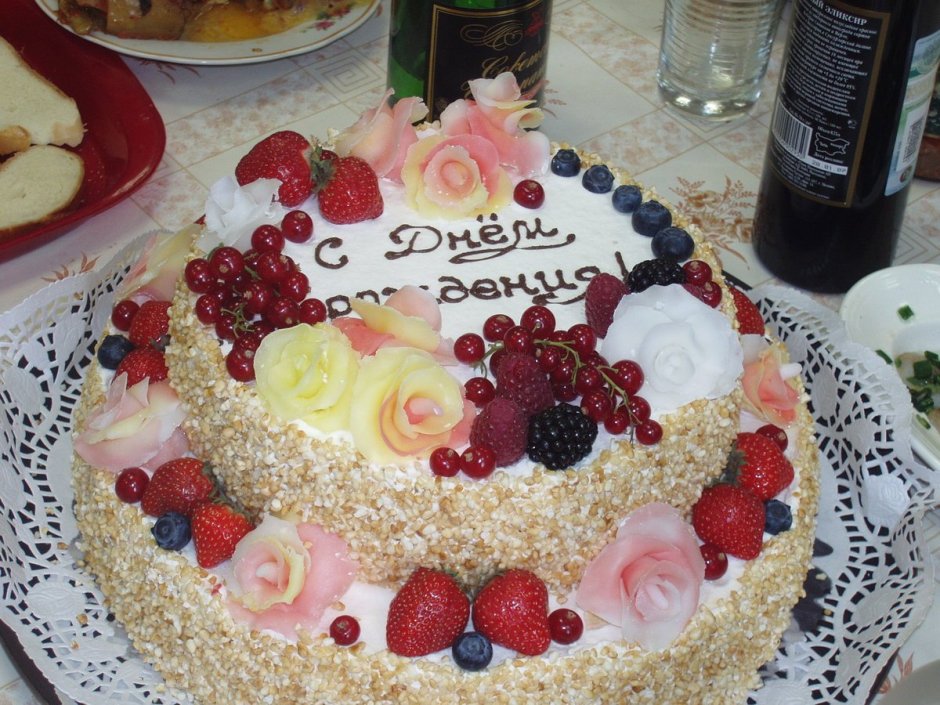 Торт с днем рождения Вика