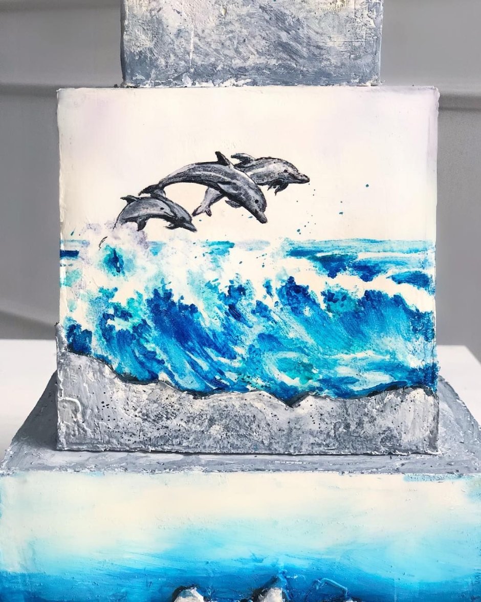 Торт нарисовано море