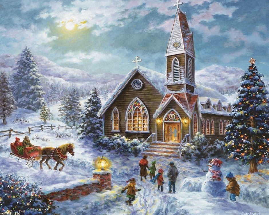 Томас Кинкаде художник Рождество