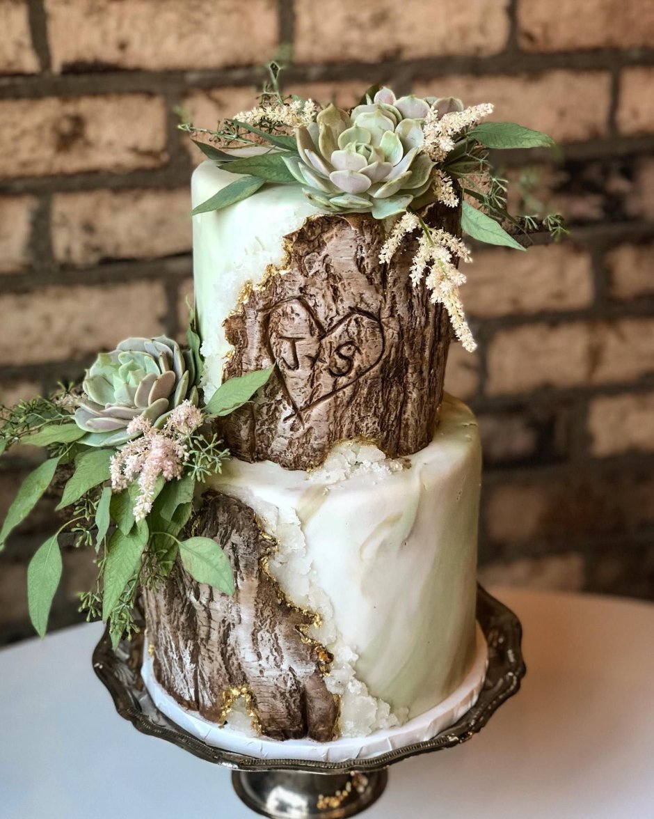 Свадебный торт с зеленым цветом