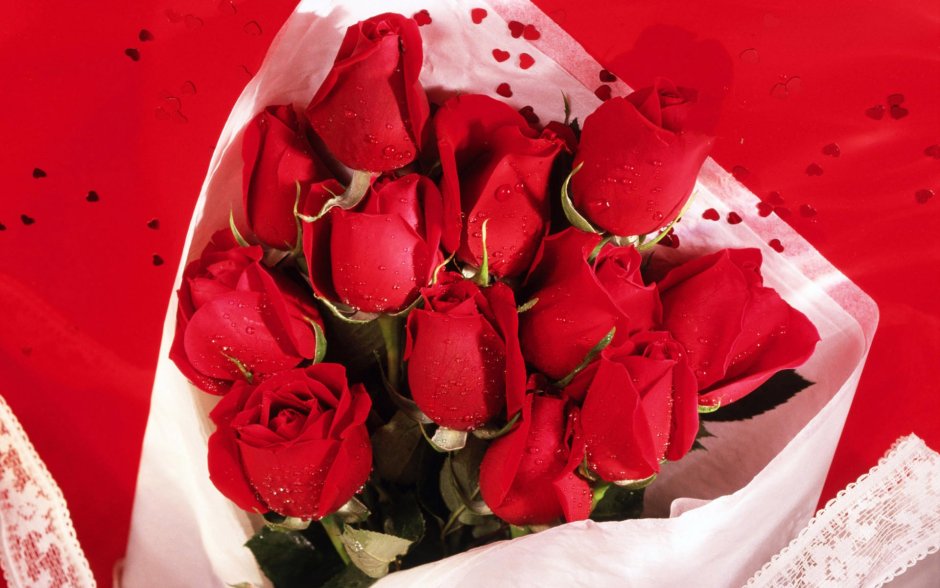 Букет самых красивых красных роз для любимой
