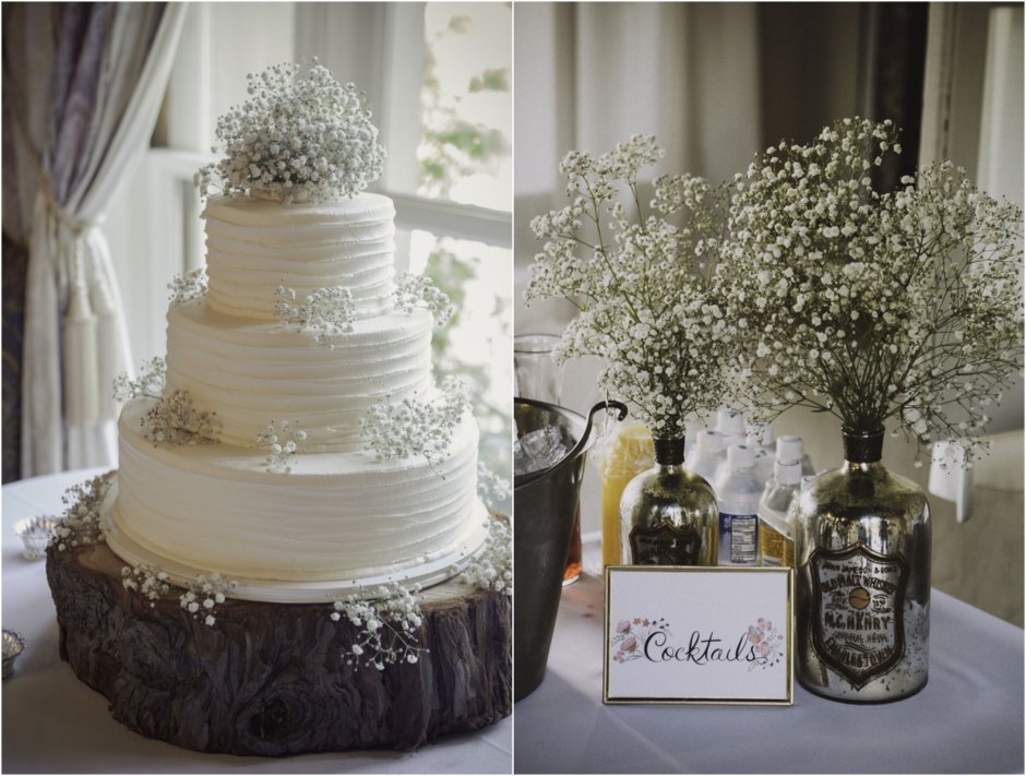 Свадебный торт в стиле рустик с эвкалиптом