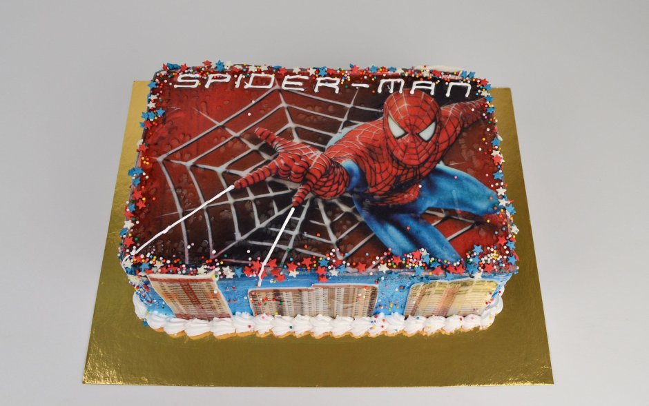 Человек паук фотопечать на торт