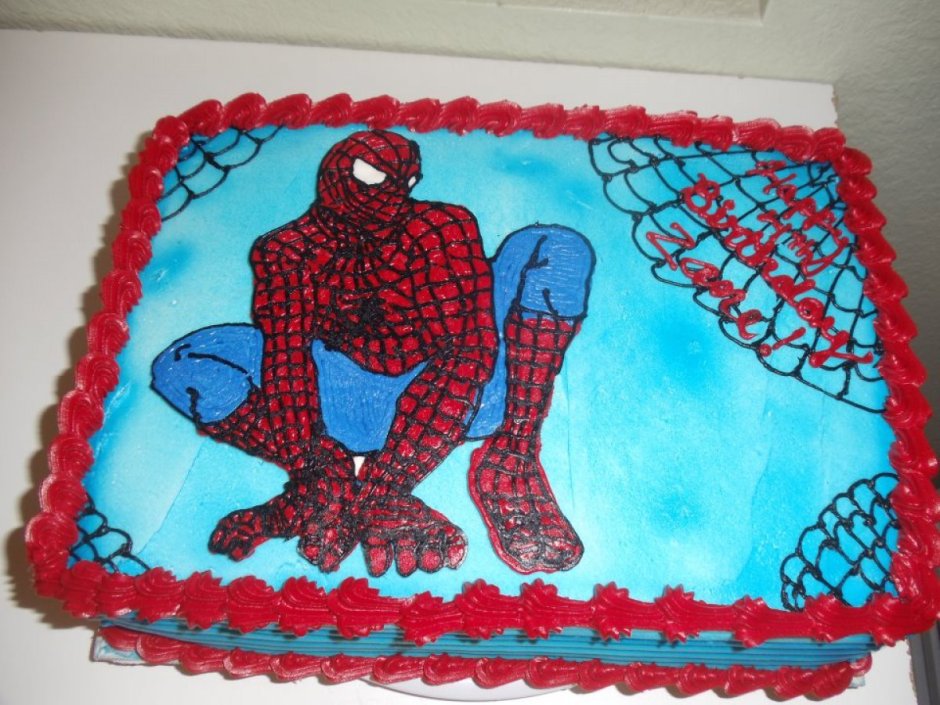 Торт человек паук и майнкрафт