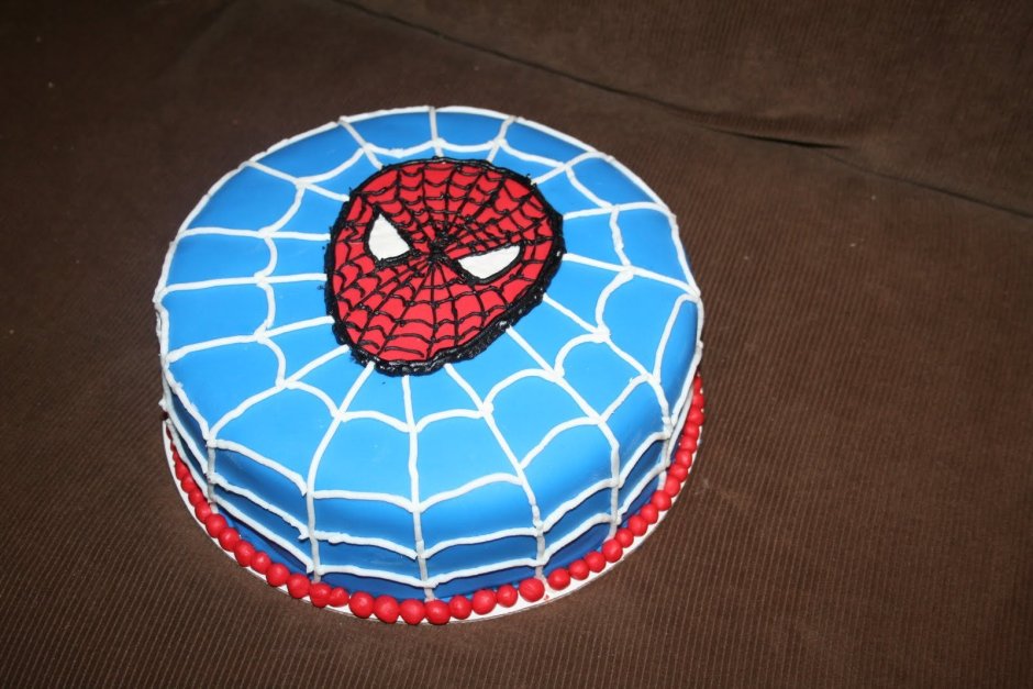 Человек паук рисунок на торт