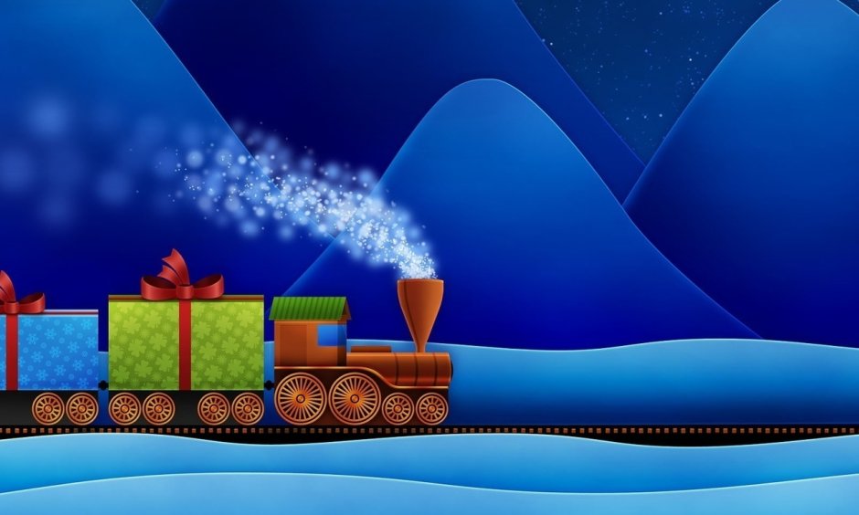 Новогодний поезд с подарками