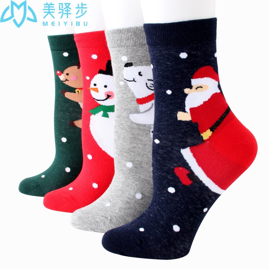 Новогодний носок зимнее волшебство подарочек Снеговик 18,5 х 26 см