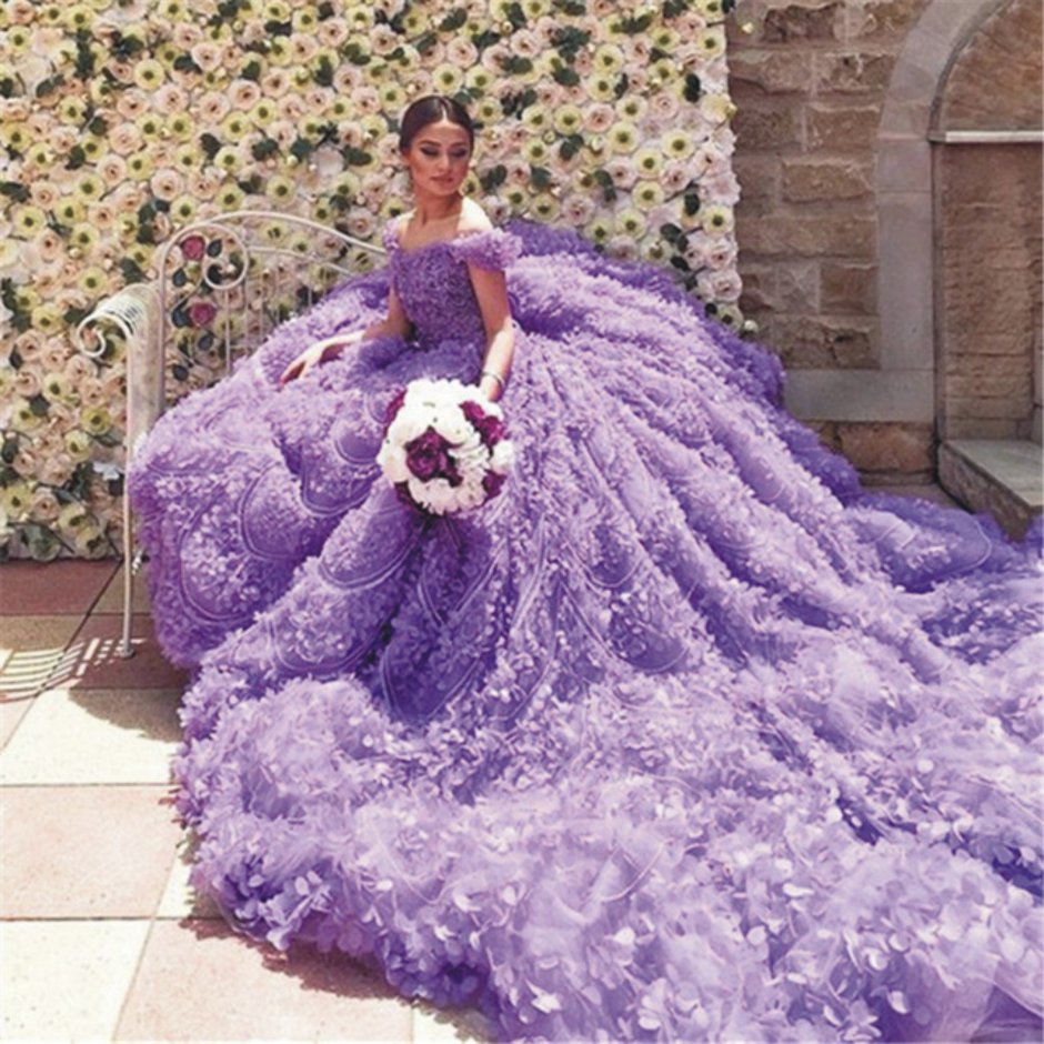 Платья Свадебные серо фиолетовые