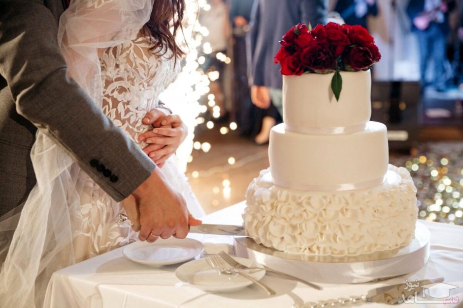 Свадебный торт двухъярусный Минимализм