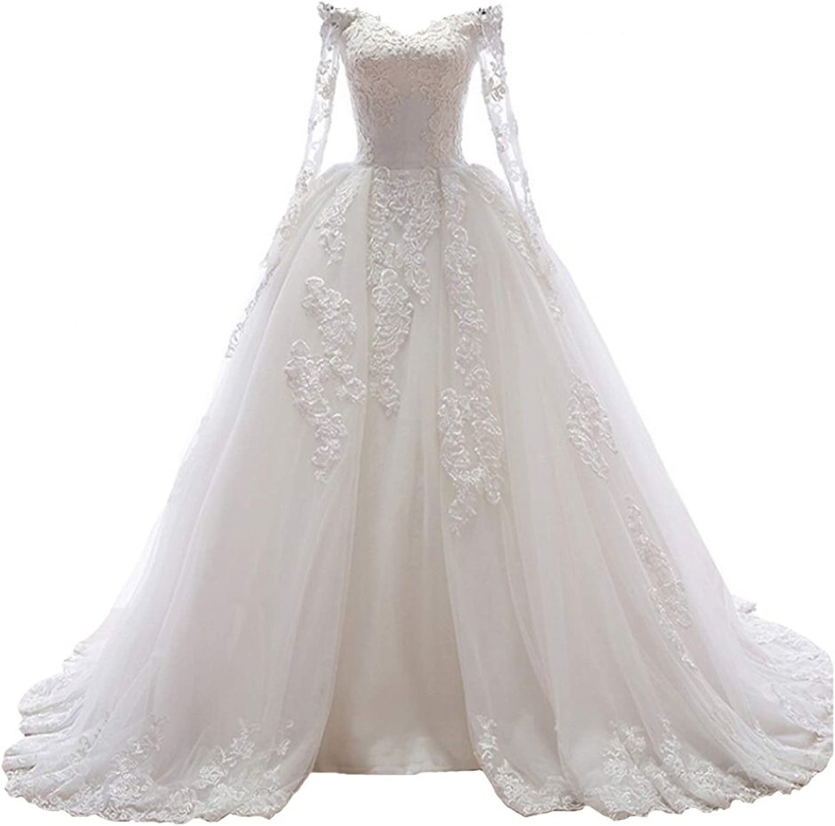 Свадебное платье на белом фоне