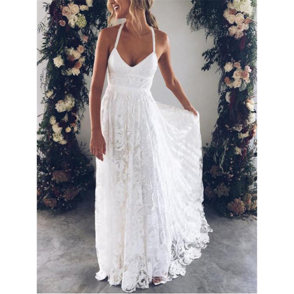 Белое свадебное платье летнее