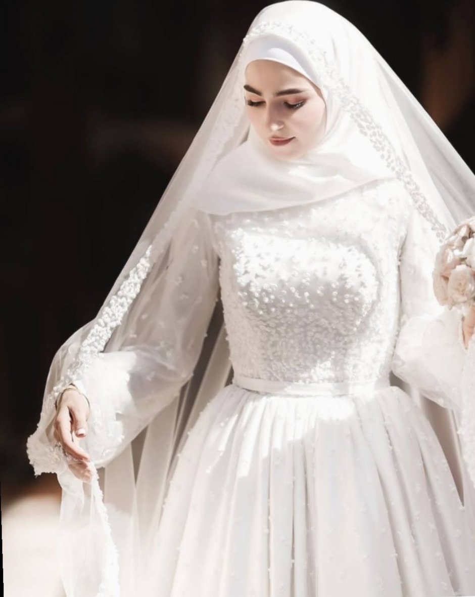 Свадебное платье для мусульманки в хиджабе