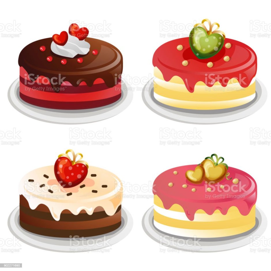 Иконки тортиков цветные
