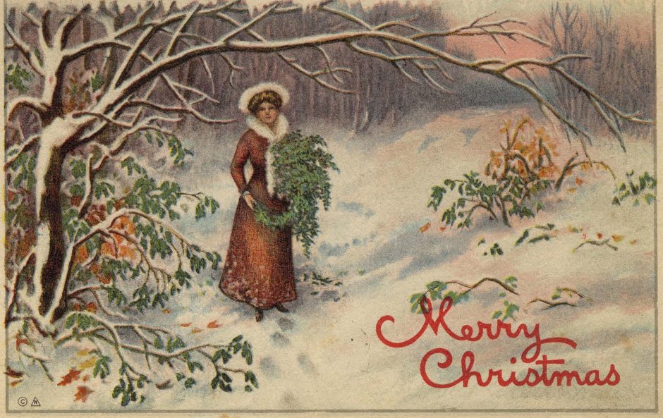 Новогодние открытки 1920 года