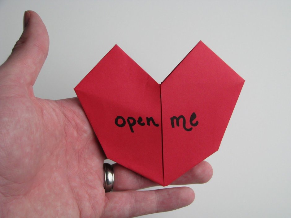 Оригами сердце с пожеланиями
