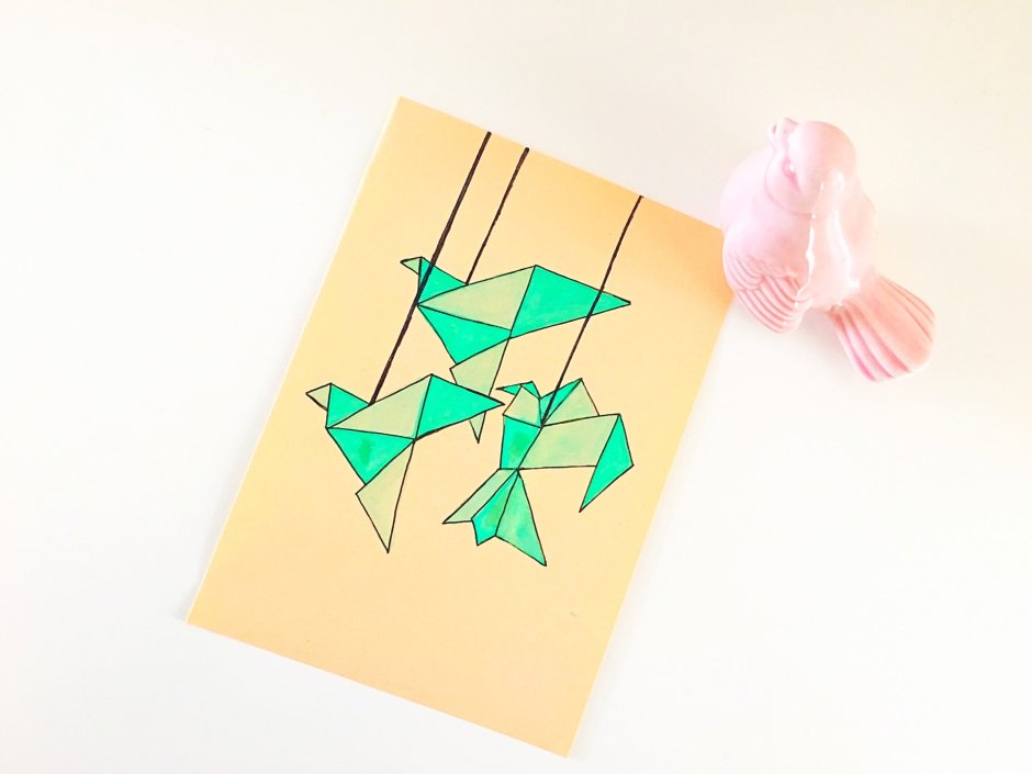 Лиса оригами из бумаги для детей