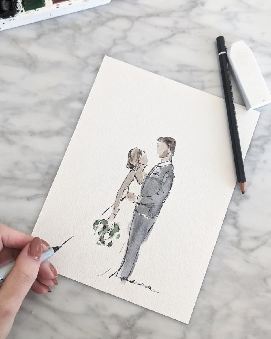 Идеи для рисунка в качестве подарка на свадьбу
