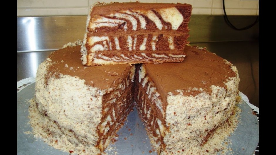 Тортик Зебра со сметанным кремом