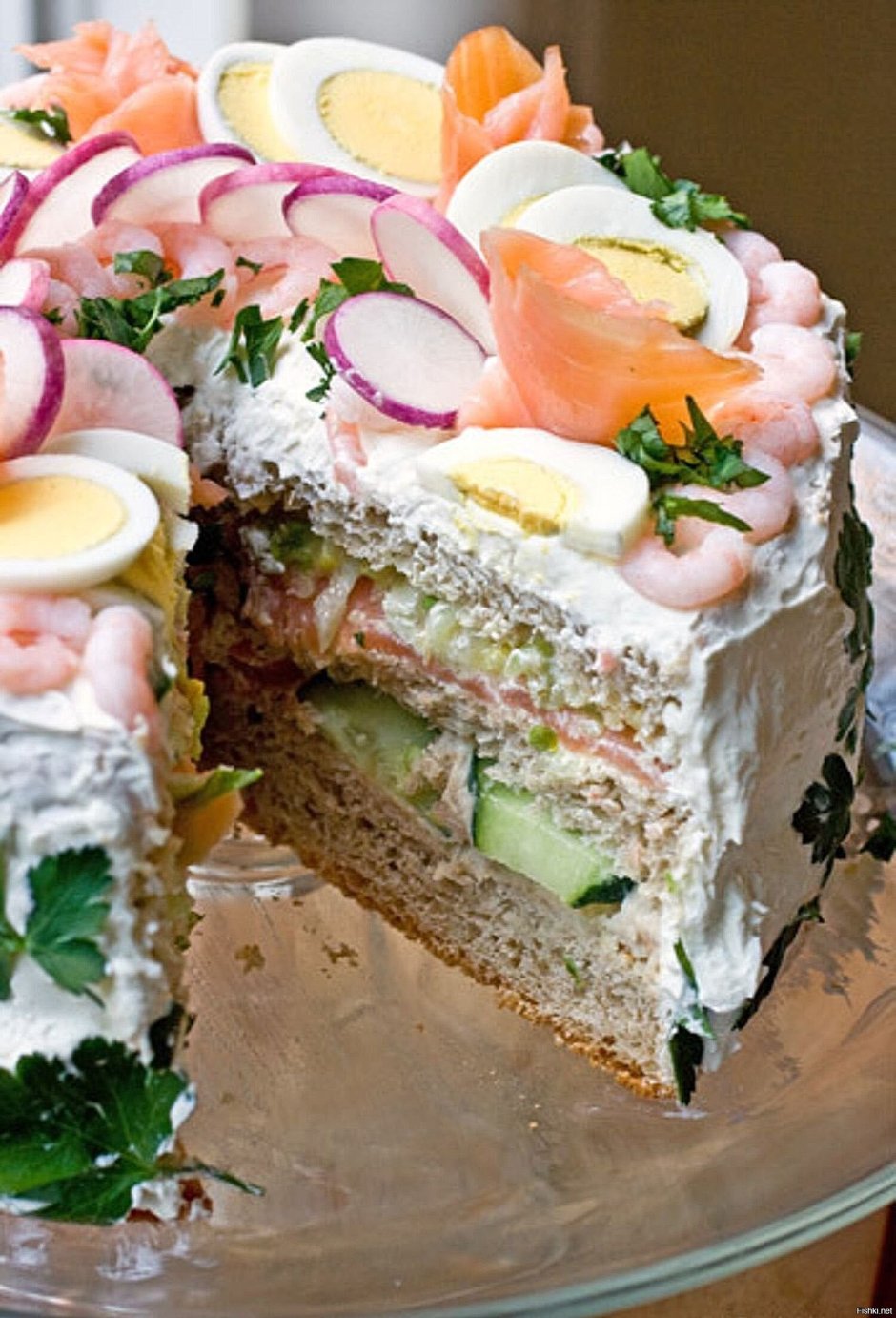 Скандинавский бутербродный торт
