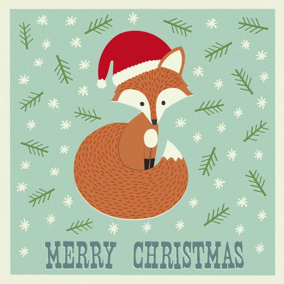 Новогодние открытки с лисами