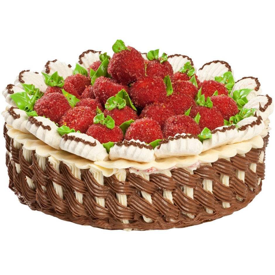 Торт корзина с ягодами