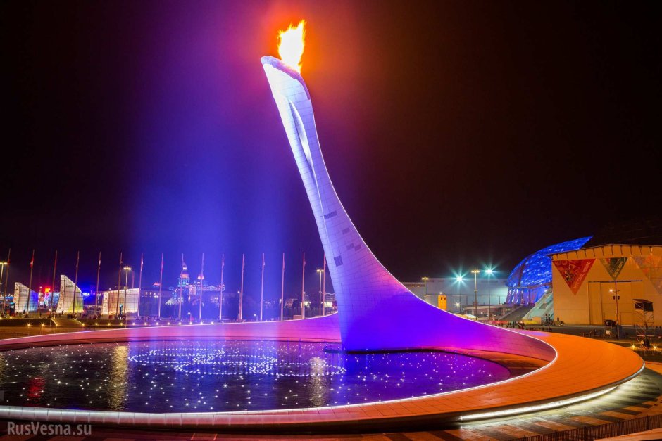 Факел в Сочи в Олимпийском парке
