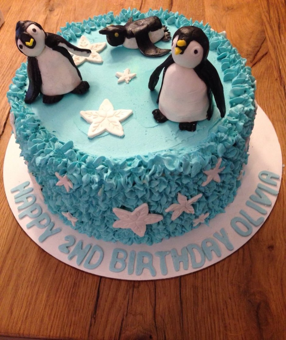 Торт с пингвином для девочки