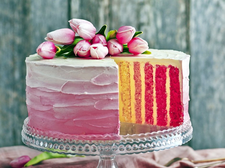 Тортики красивые розовые