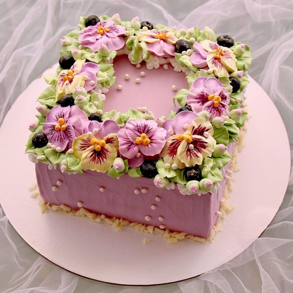 Торт с цветами