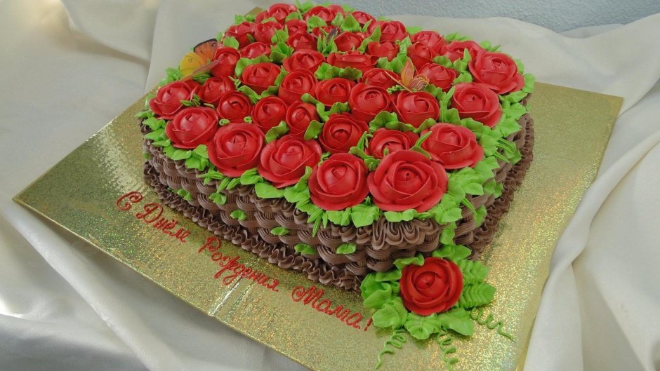 Торт с юбилеем в детсад с цветами
