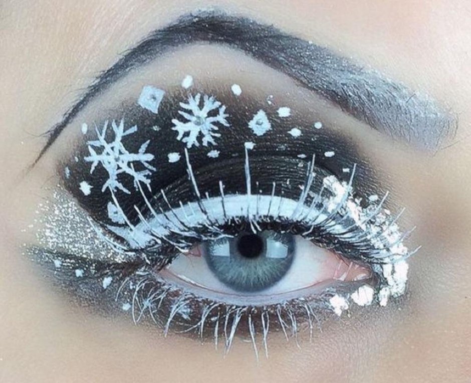 Зимний макияж глаз