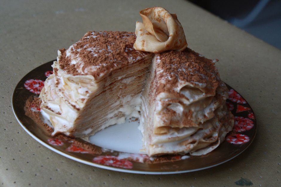 Блинный торт "Маковка" с заварным кремом