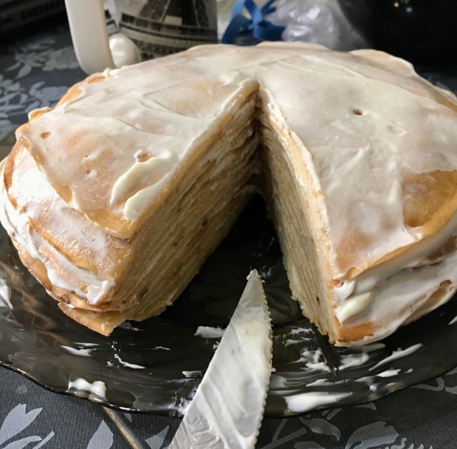 Блинный торт тирамису