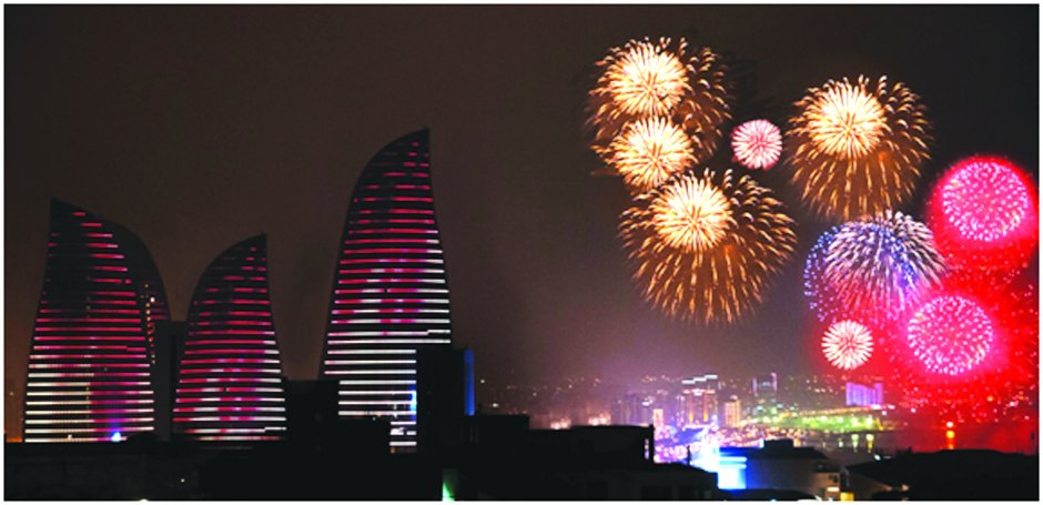 Салют в Баку на новый год